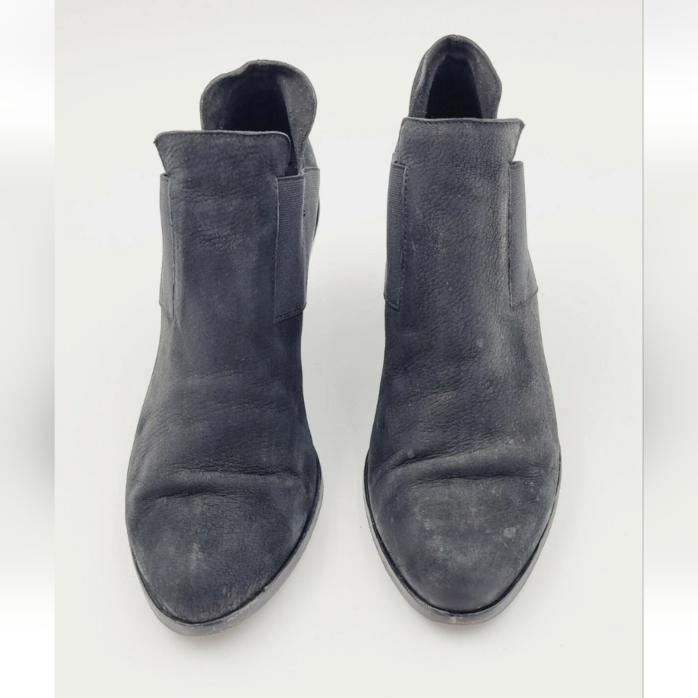 Eileen Fisher Black Suede Almond Toe Stretch Ankle Bootie Size 8 - Picture 6 of 10